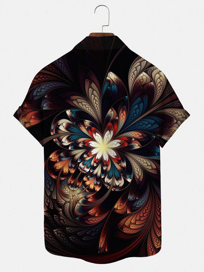 Flower Men's Shirts With Pocket