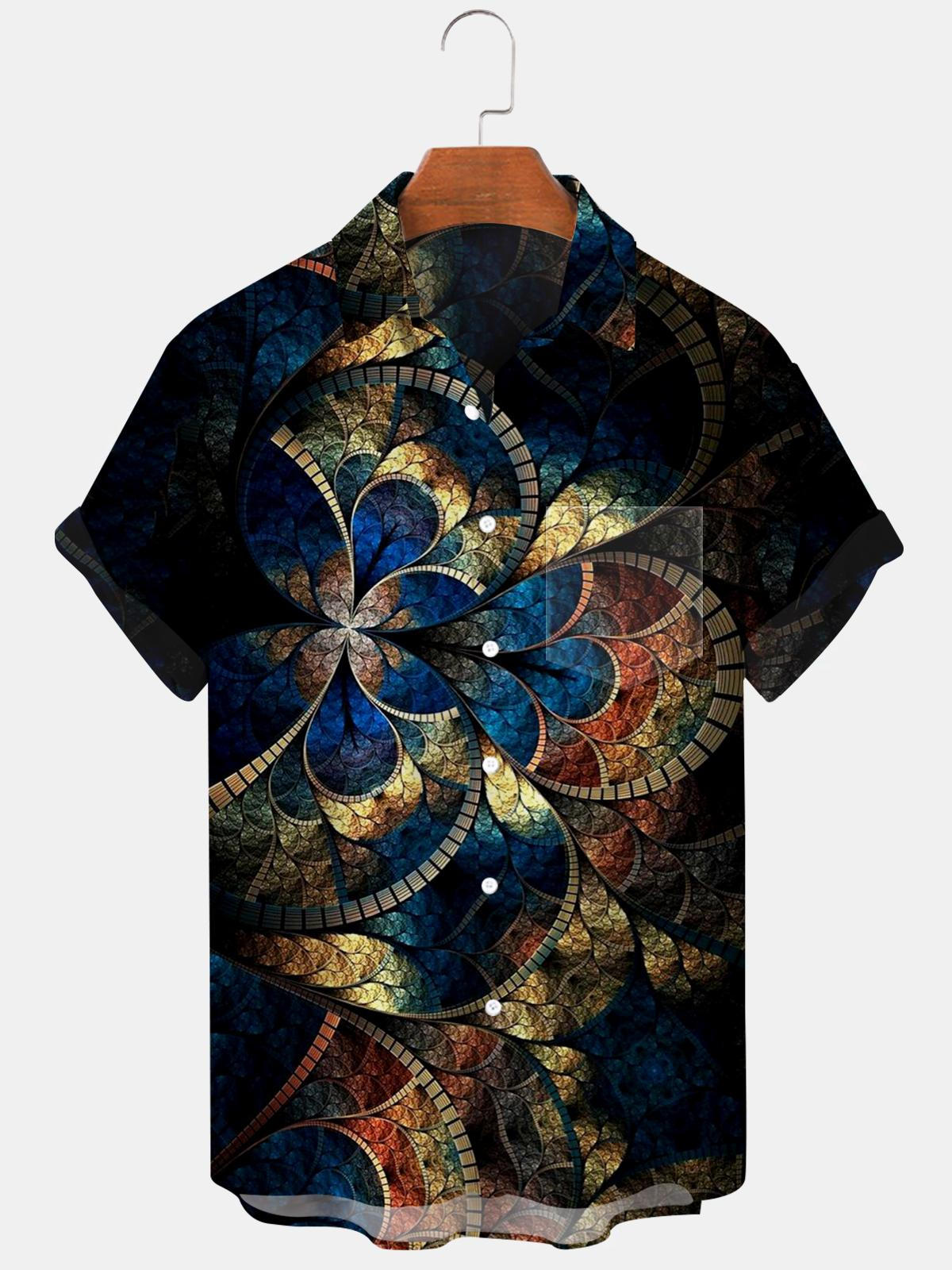 Flower Men's Shirts With Pocket