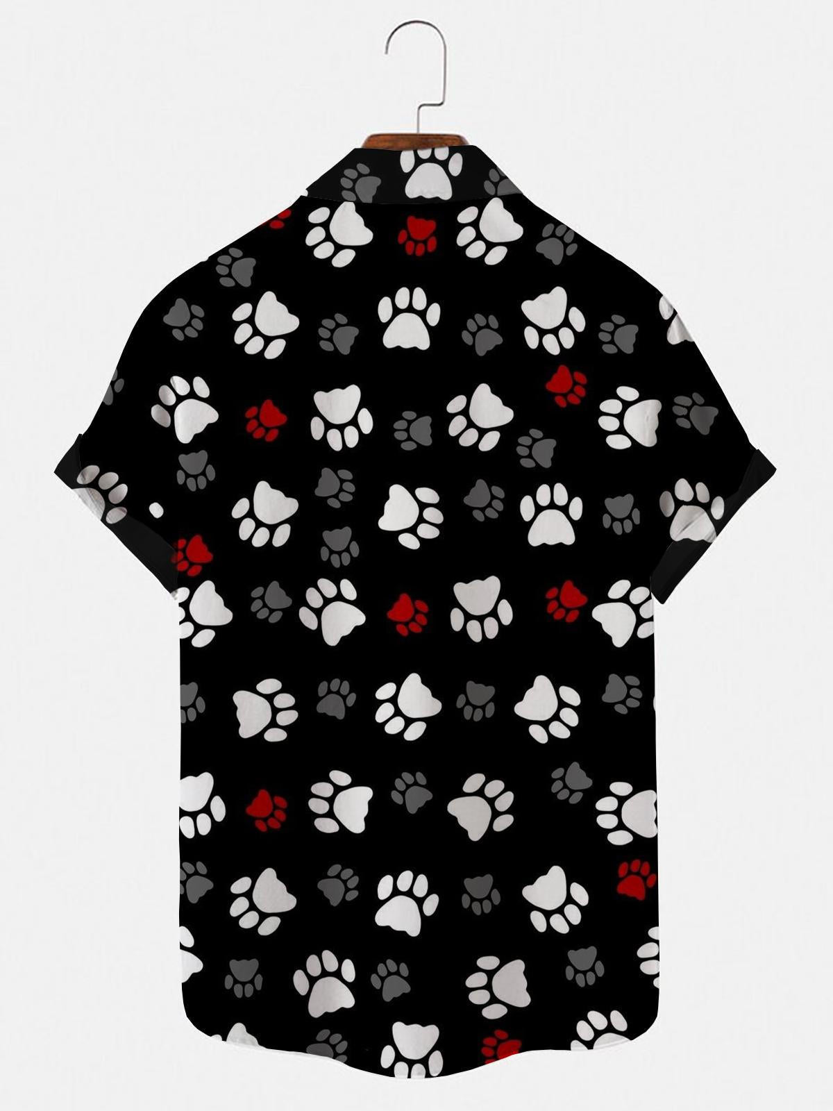 Dog Paw Men's Shirts With Pocket