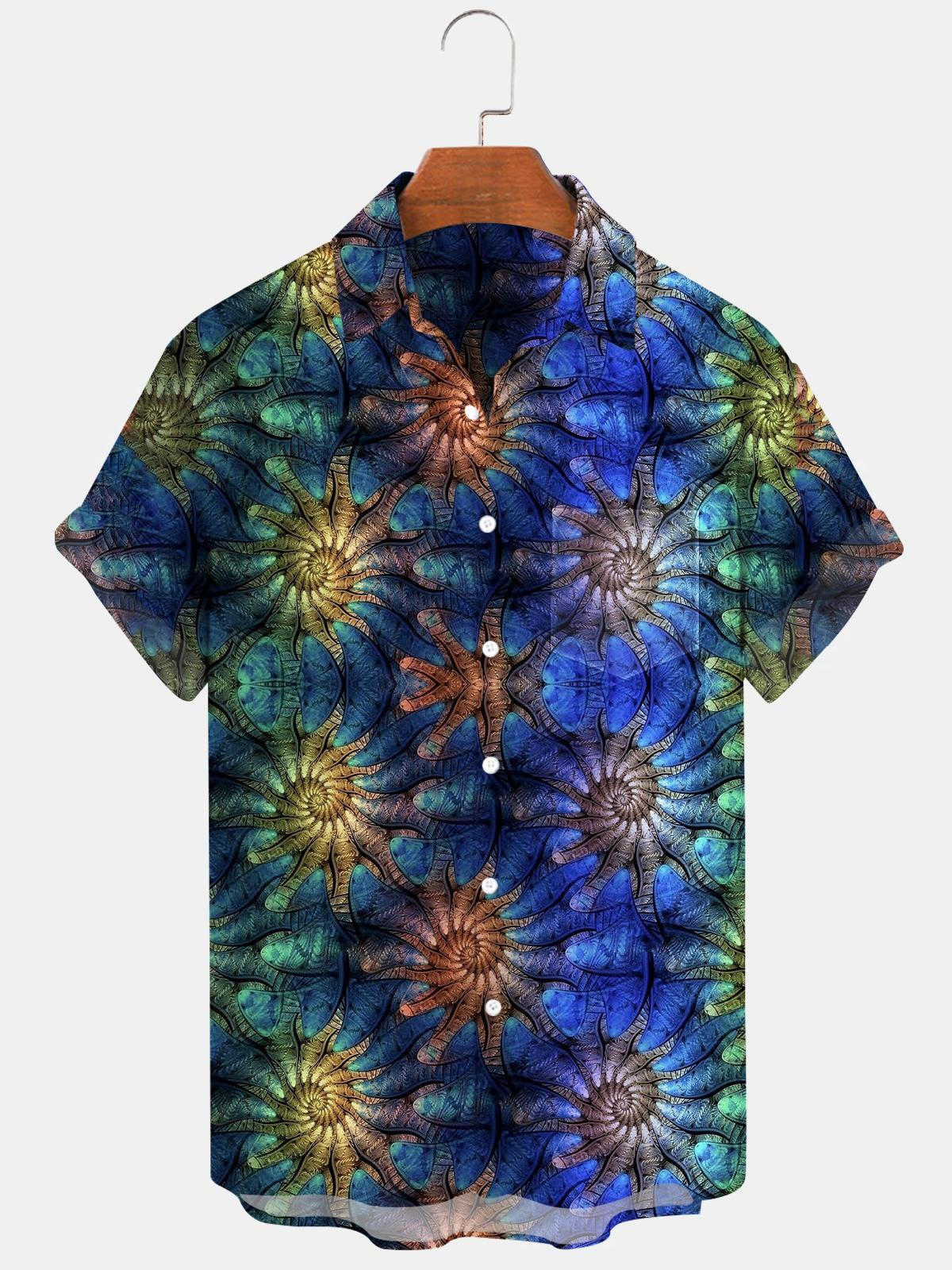 Abstract Men's Shirts With Pocket