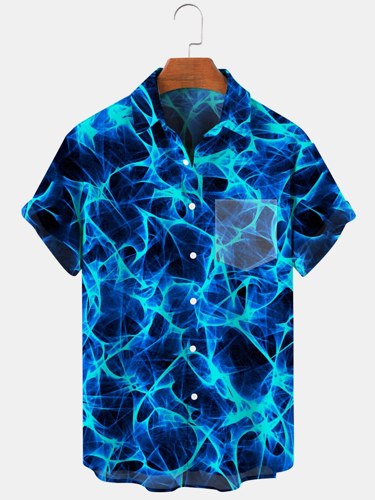 Abstract Men's Shirts With Pocket