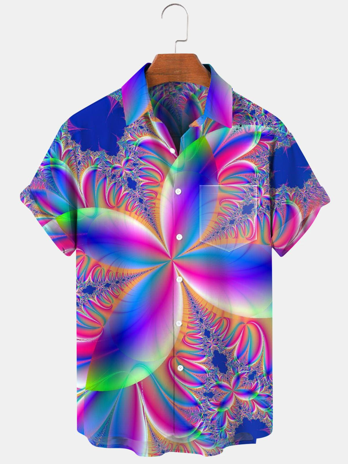 Abstract Men's Shirts With Pocket