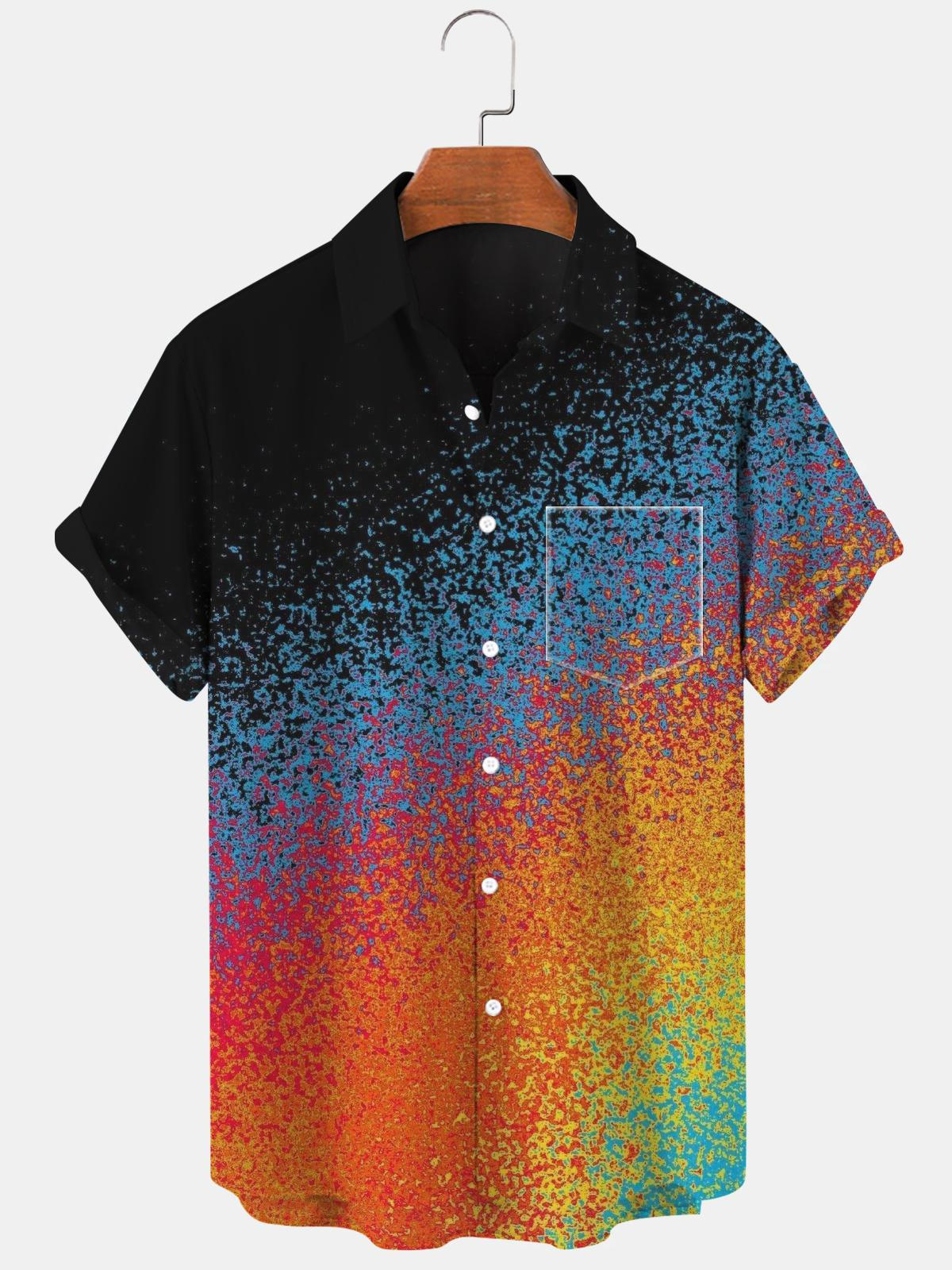 Tie Dye Men's Shirts With Pocket