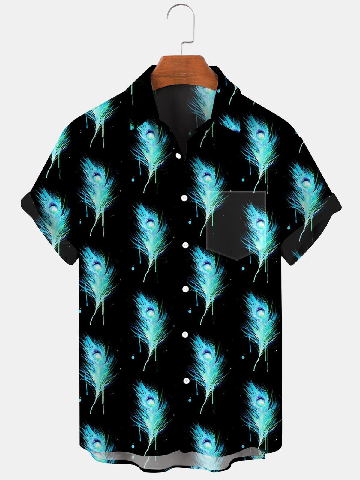 Feather Men's Shirts With Pocket