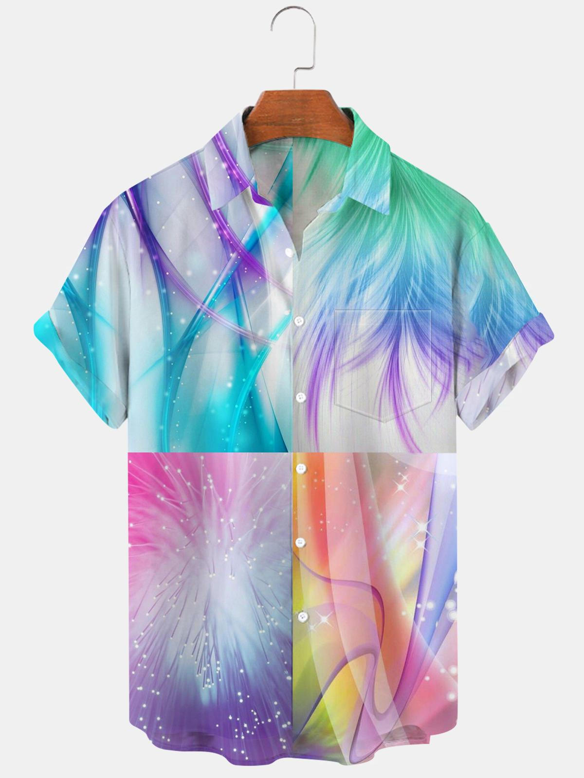 Abstract Men's Shirts With Pocket