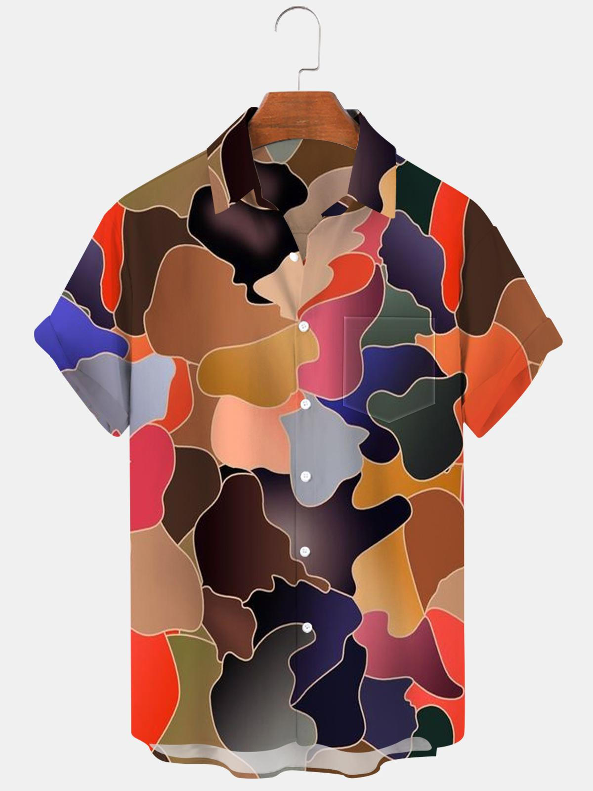 Camouflage Men's Shirts With Pocket