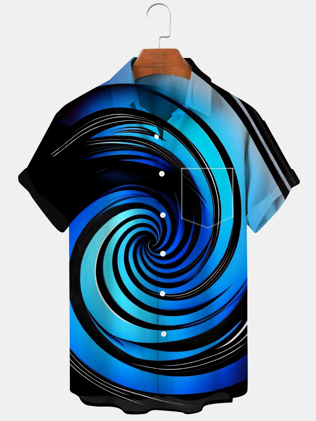 Abstract Men's Shirts With Pocket