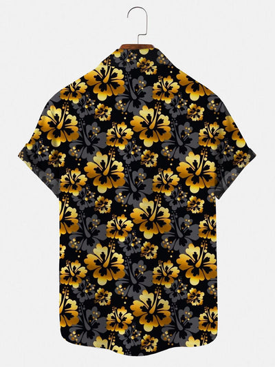 Flower Men's Shirts With Pocket