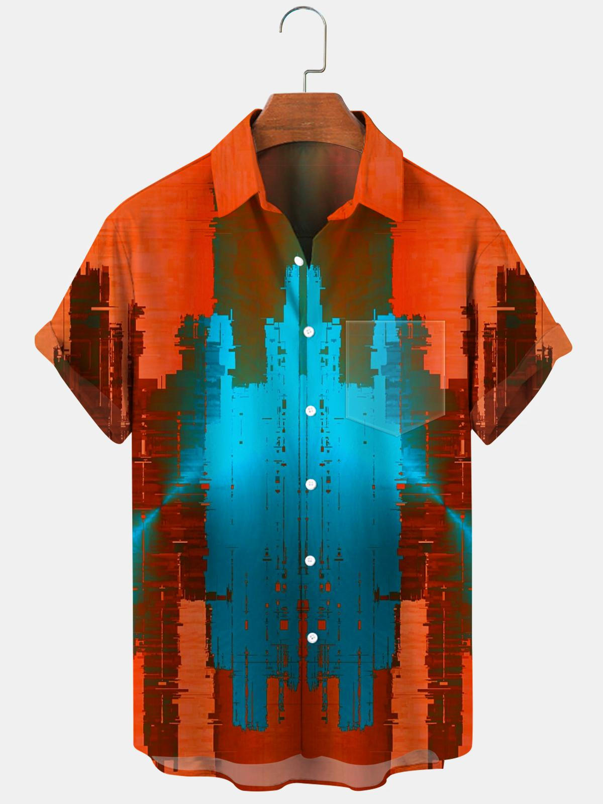 Abstract Men's Shirts With Pocket