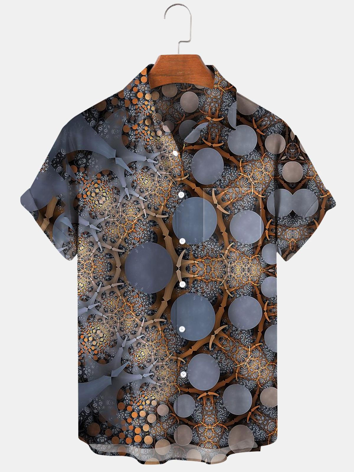 Geometry Circle Men's Shirts With Pocket