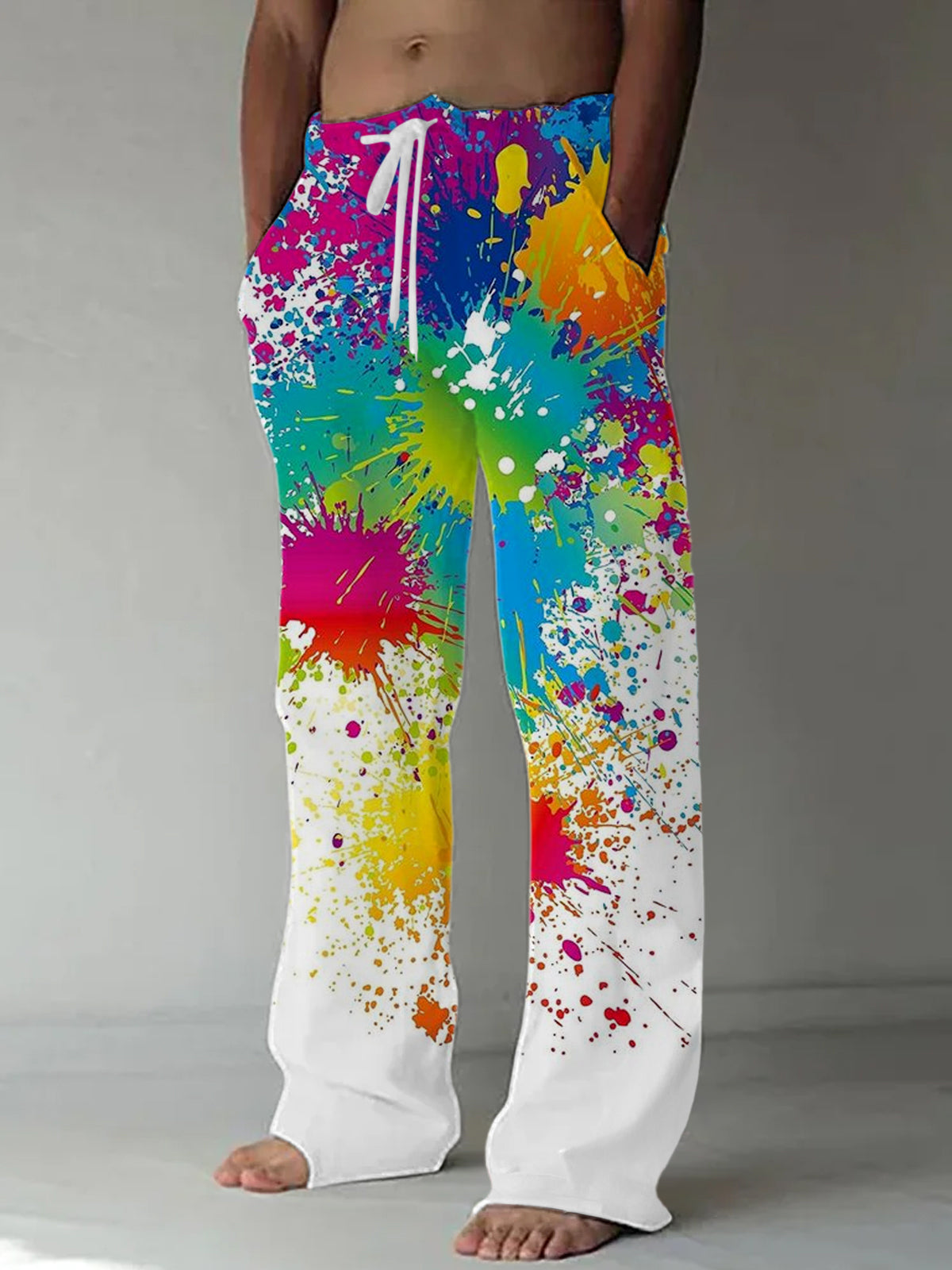 Tie Dye Men's Casual Elastic Waist Pants