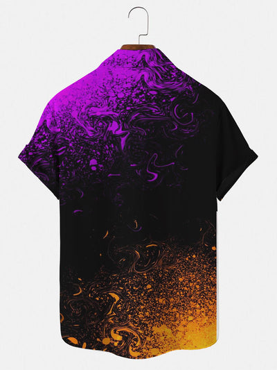 Abstract Men's Shirts With Pocket