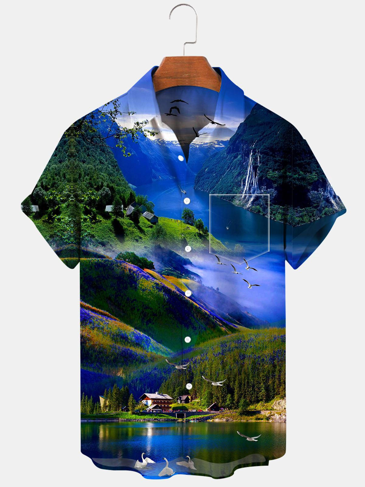 Mountain River Short Sleeve Men's Shirts With Pocket