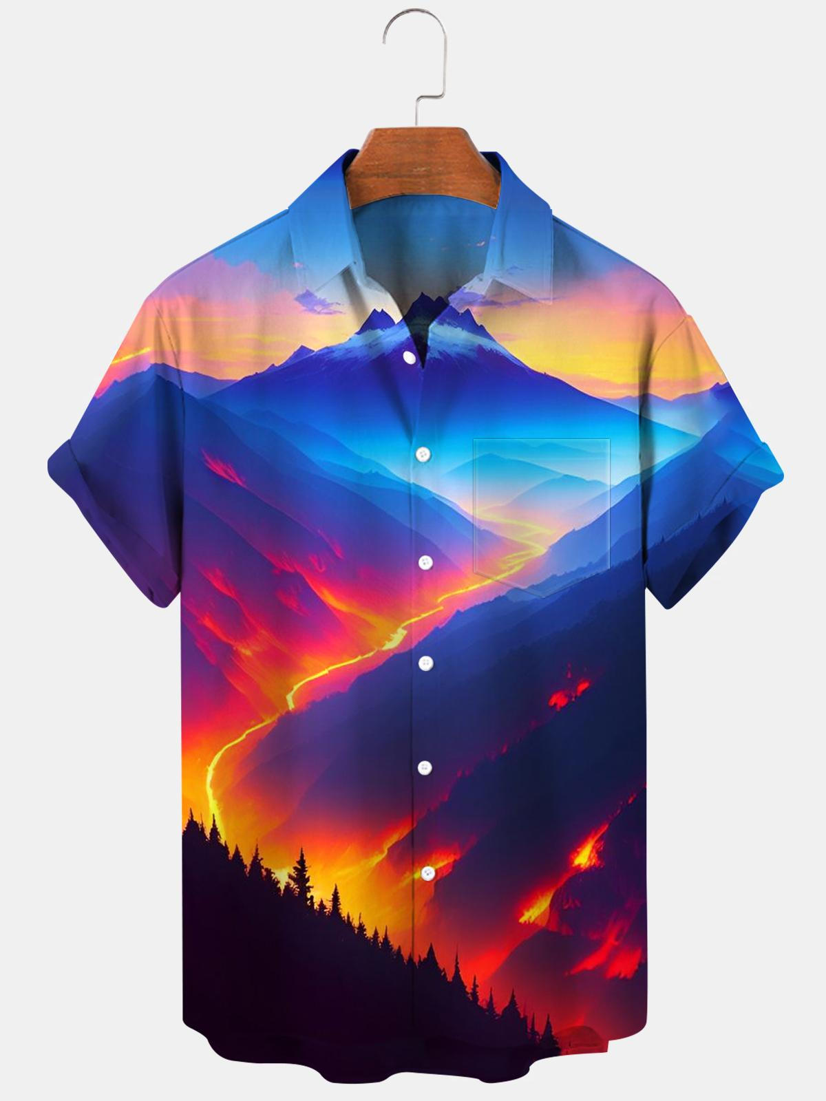 Volcano Men's Shirts With Pocket