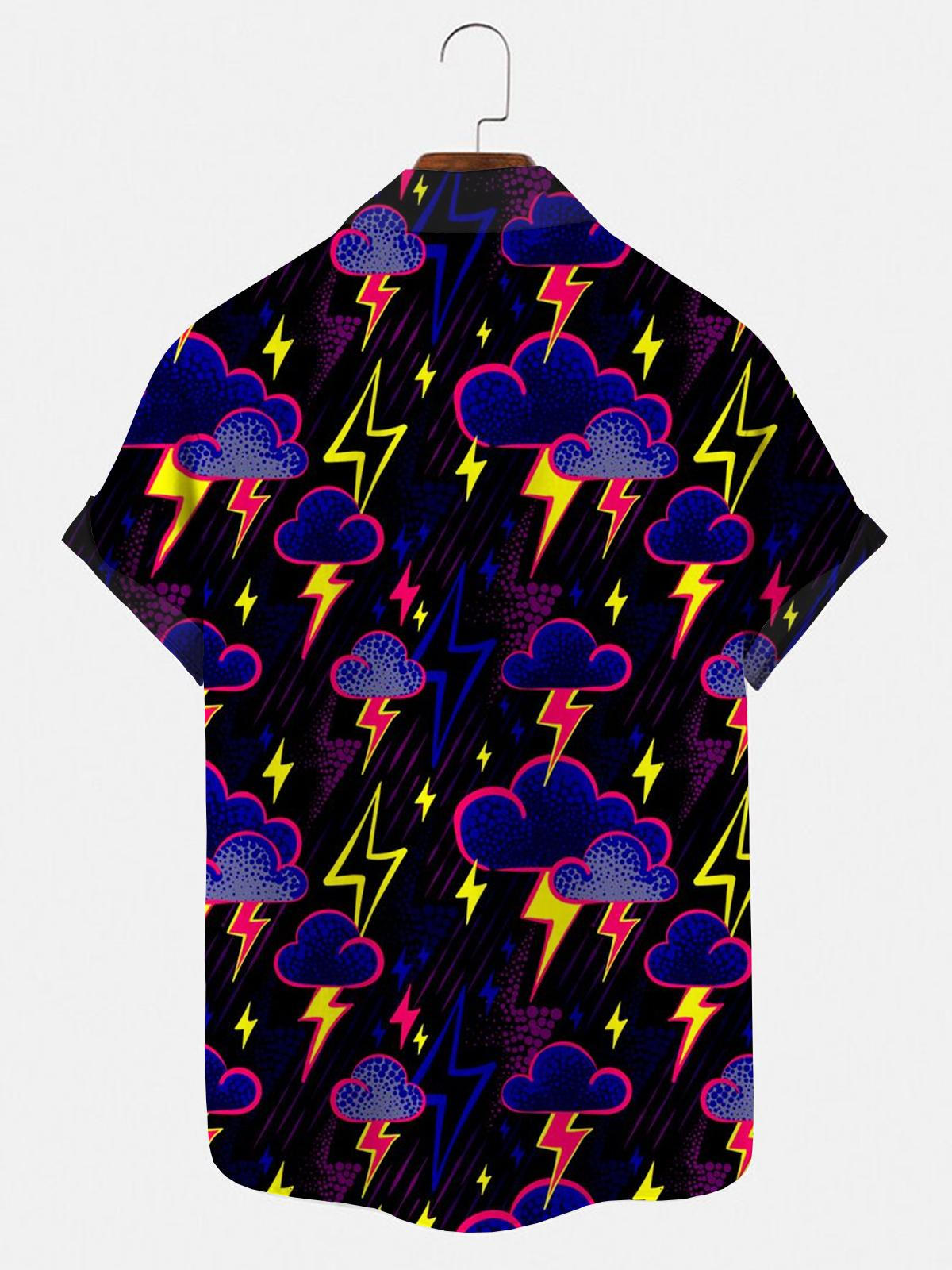 Cloud Lightning Herrenhemden mit Tasche