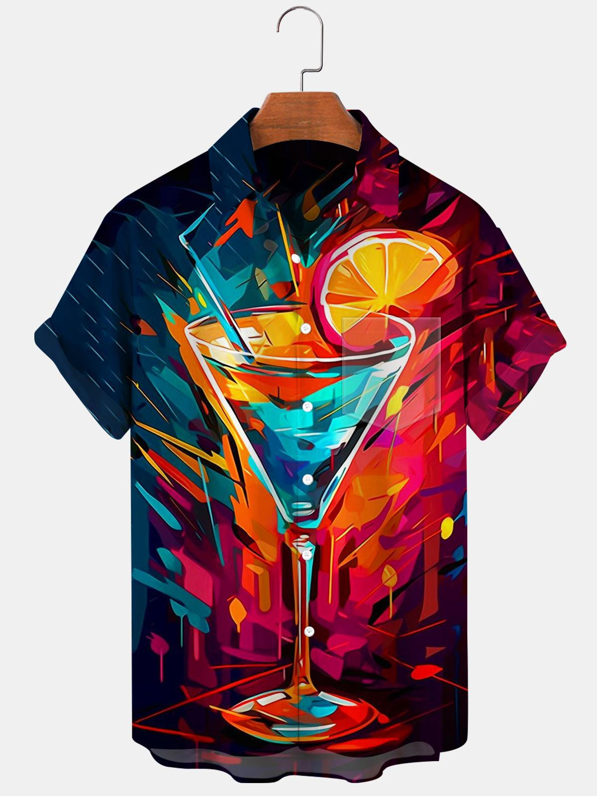 Cocktail Men's Shirts With Pocket