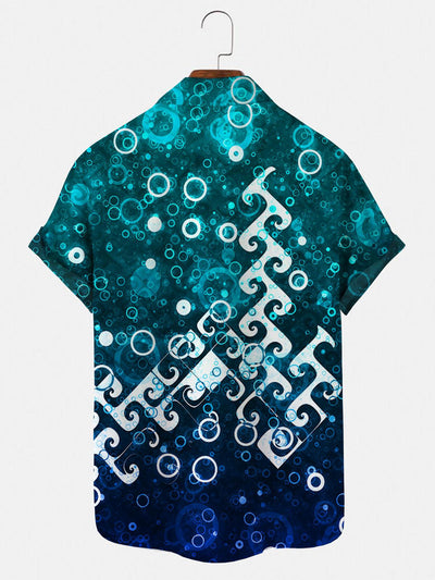 Abstract Men's Shirts With Pocket