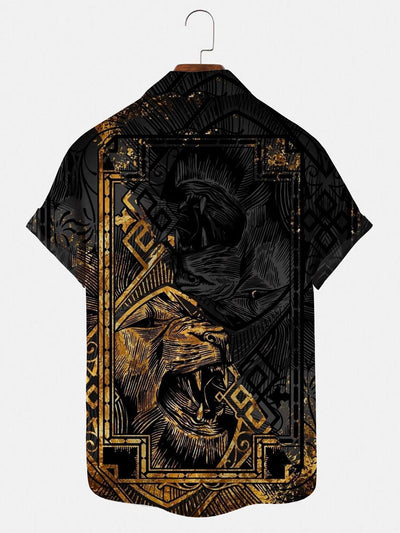 Lion Men's Shirts With Pocket