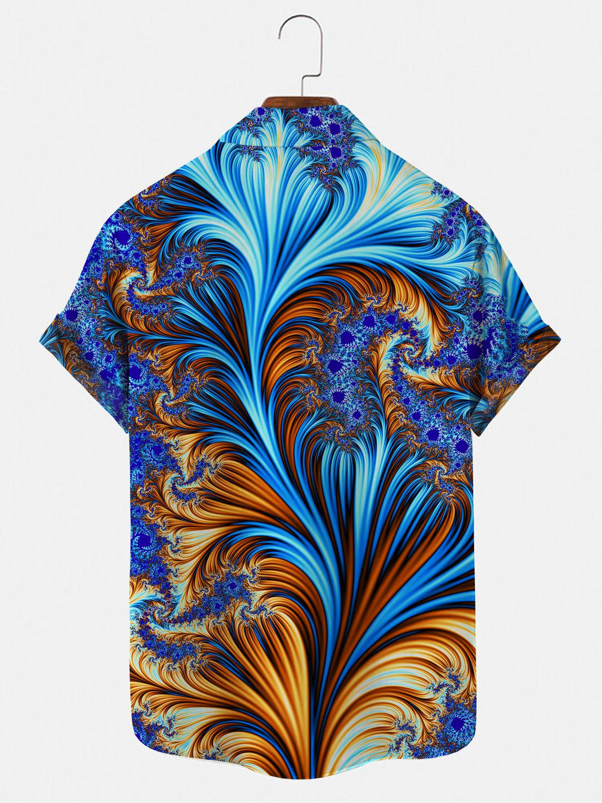 Abstract Men's Shirts With Pocket