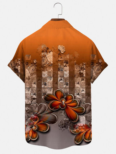 Flower Men's Shirts With Pocket