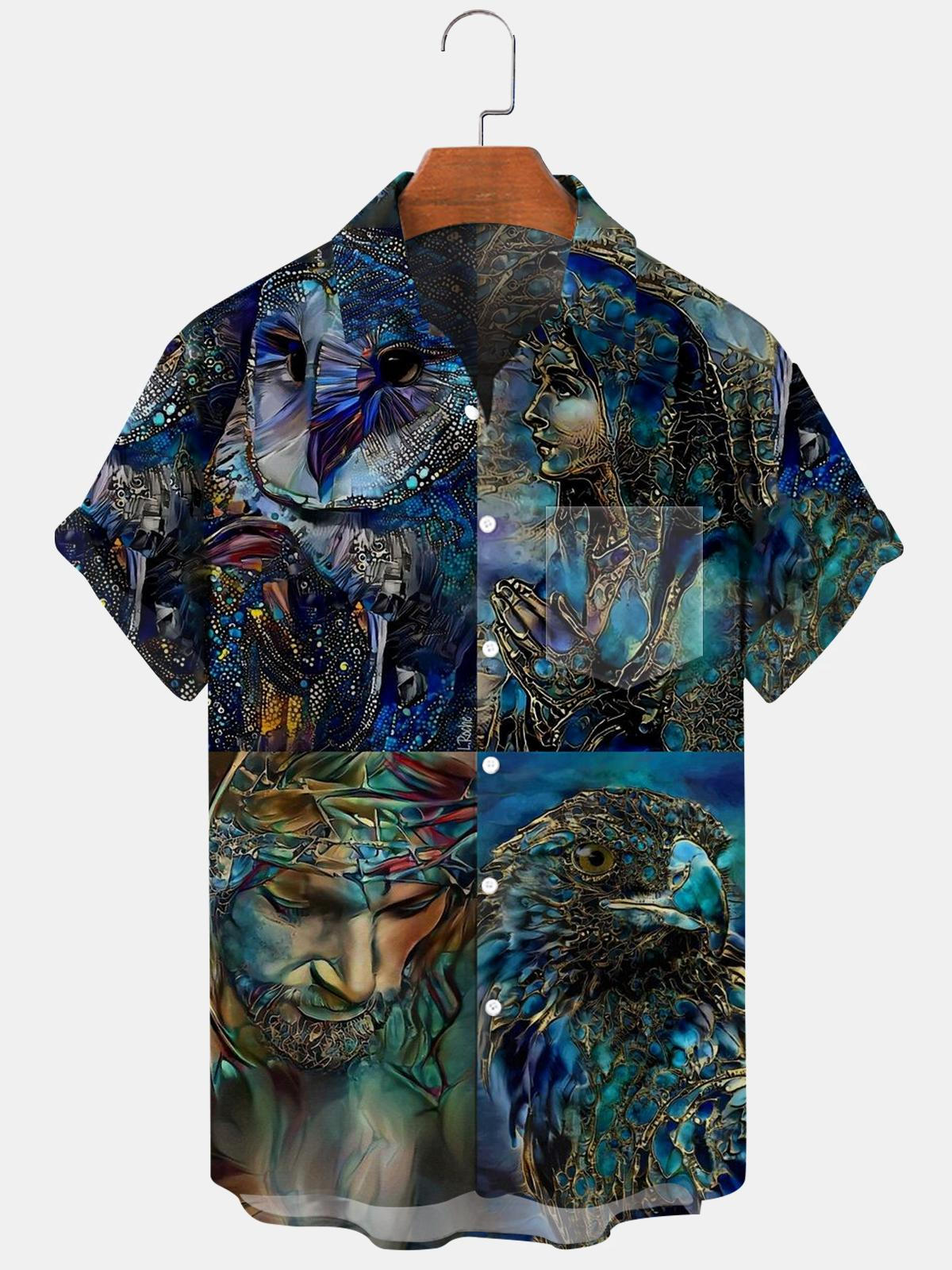 Owl Men's Shirts With Pocket