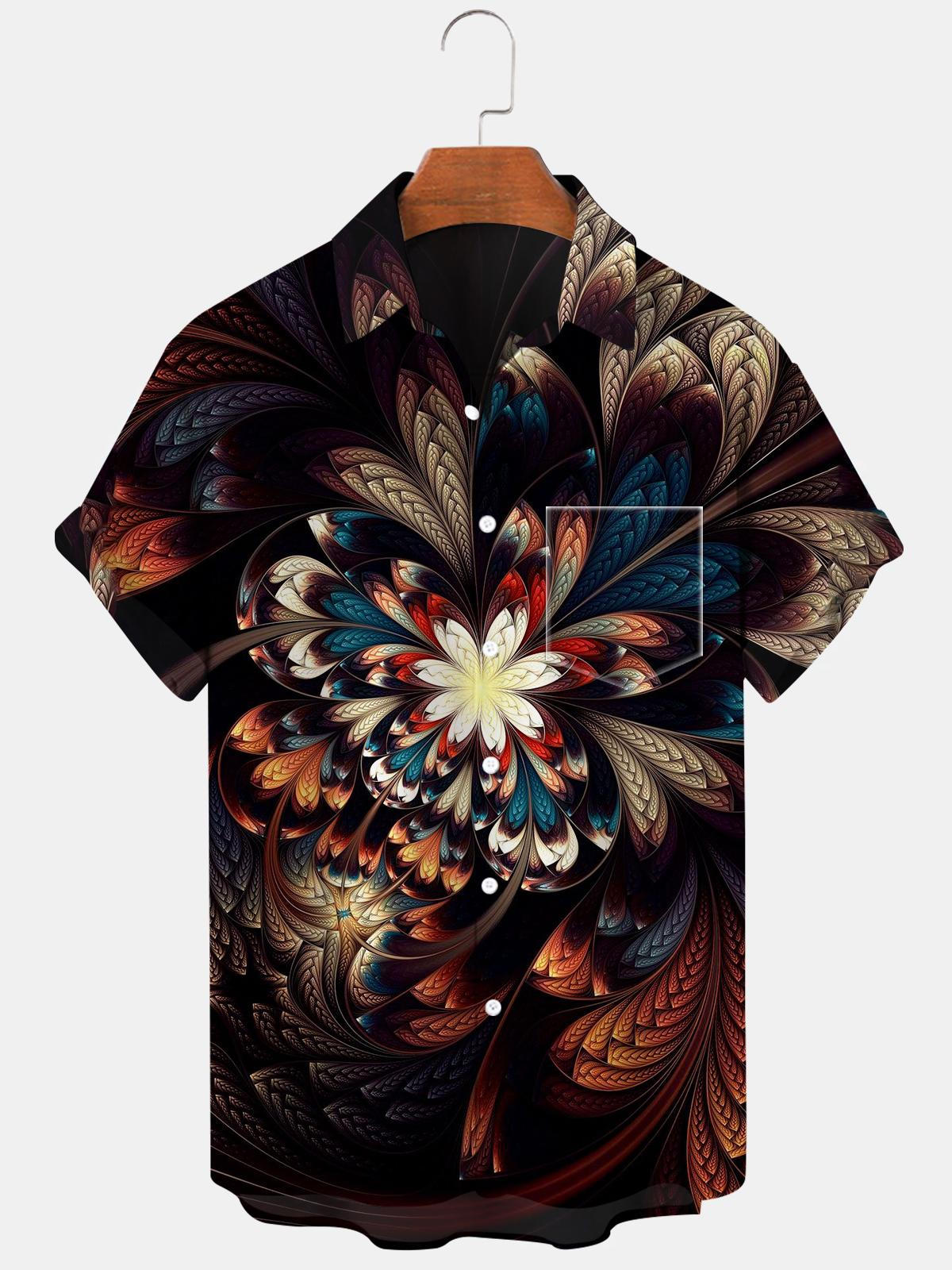 Flower Men's Shirts With Pocket