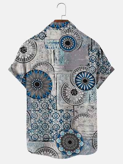 Flower Men's Shirts With Pocket