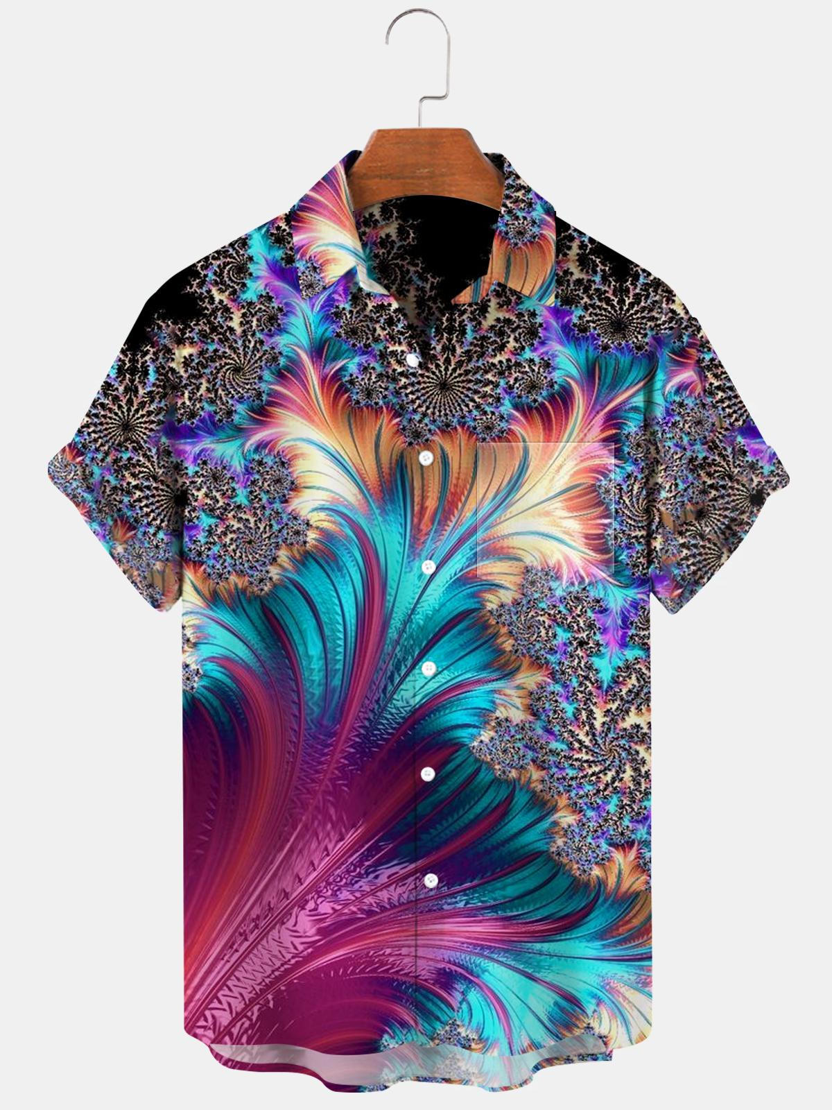 Abstract Men's Shirts With Pocket