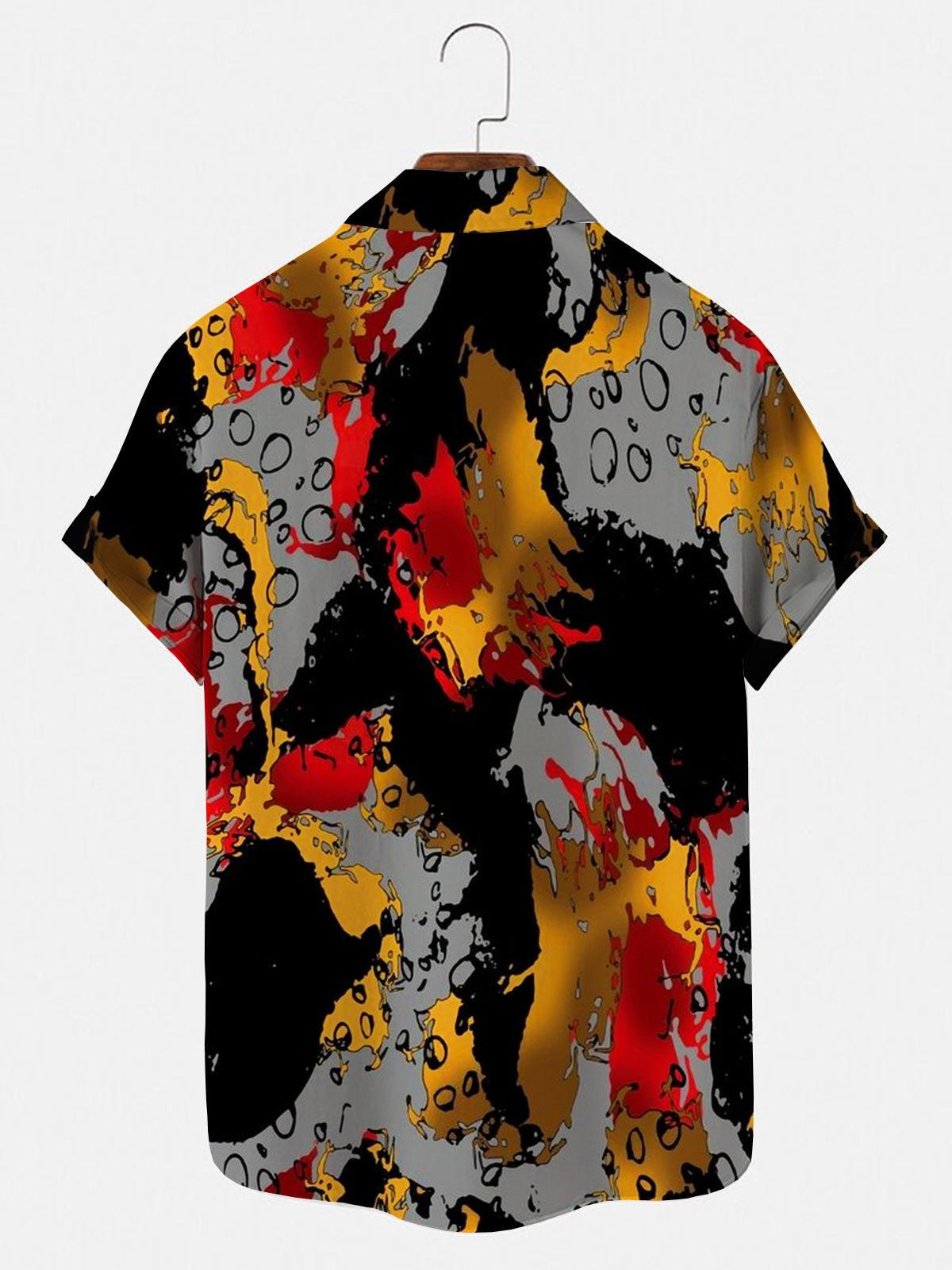 Abstract Men's Shirts With Pocket