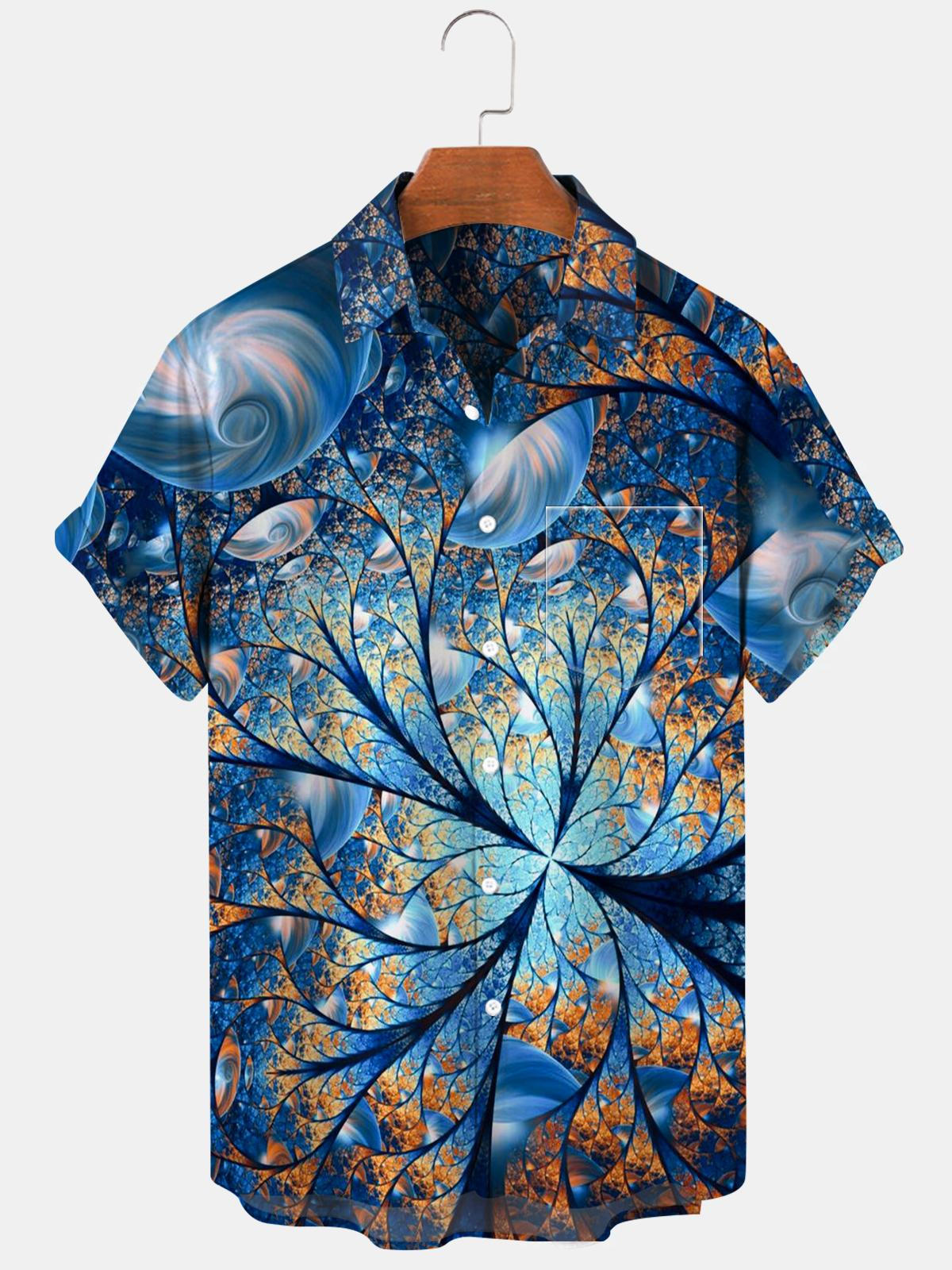 Abstract Men's Shirts With Pocket