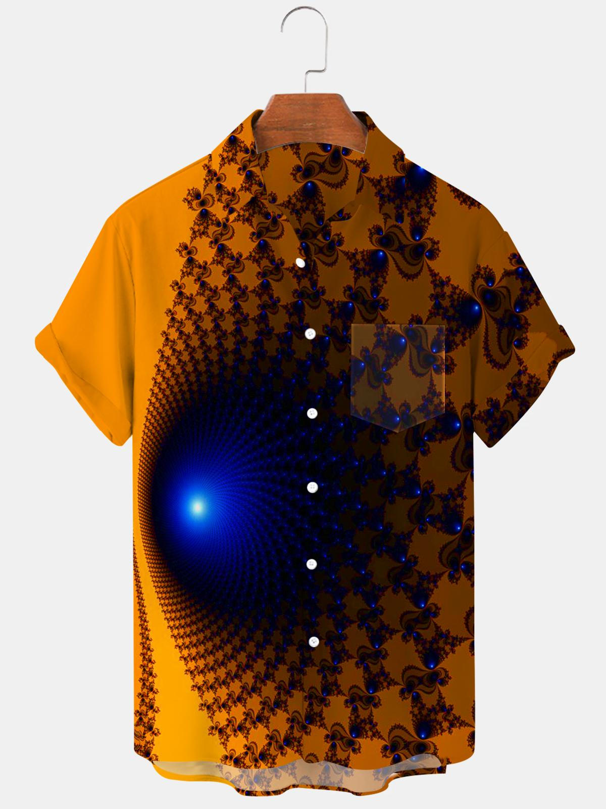 Abstract Men's Shirts With Pocket