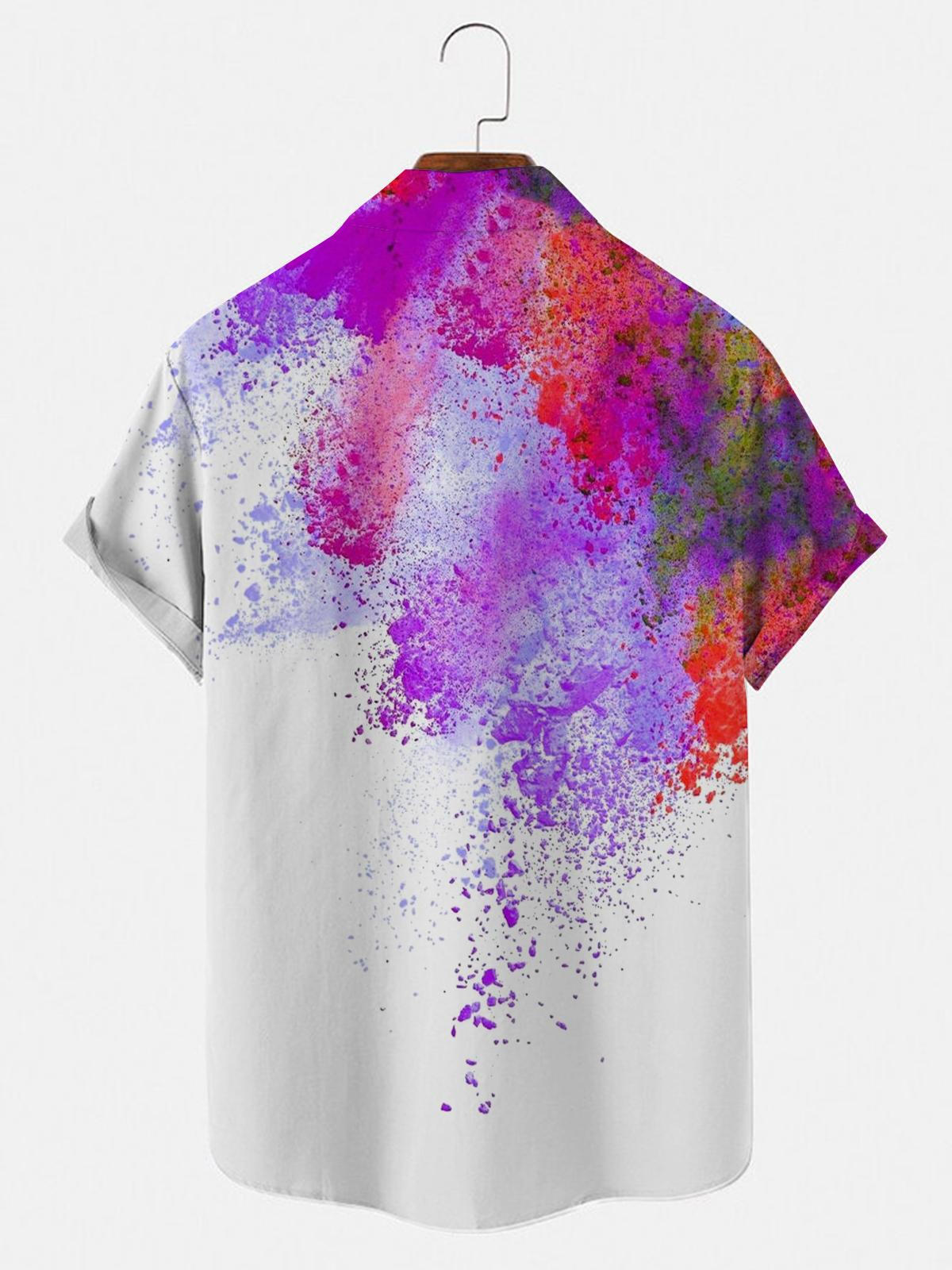 Abstract Men's Shirts With Pocket