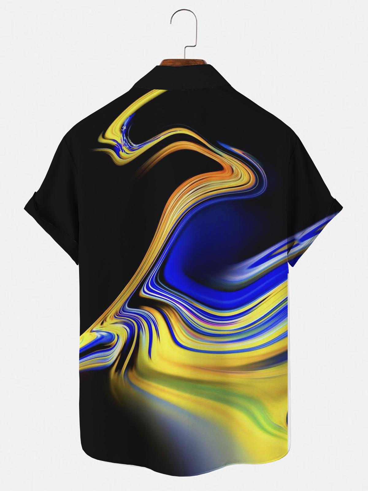 Abstract Men's Shirts With Pocket