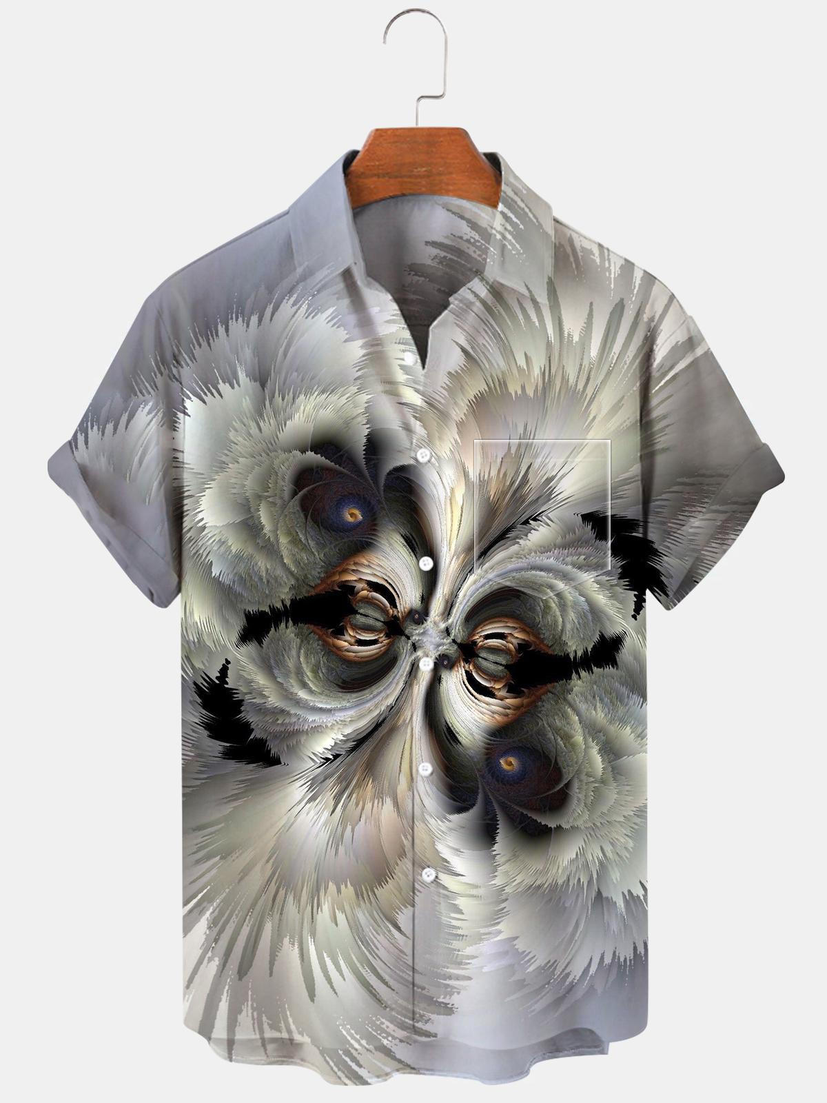 Abstract Men's Shirts With Pocket