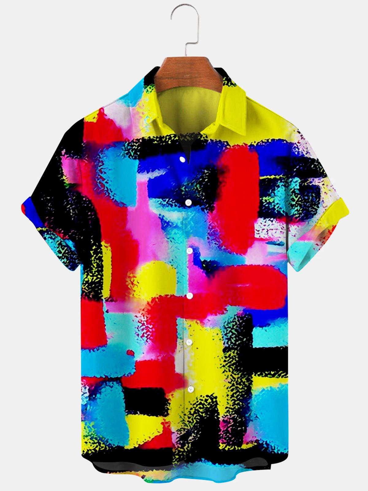 Abstract Geometry Casual Men's Shirts