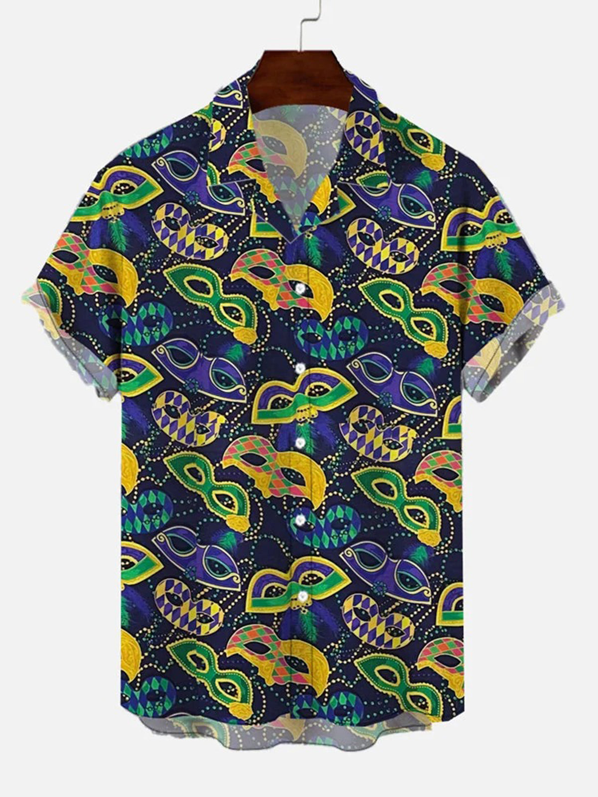 Carnival Mask Short Sleeve Men's Shirts