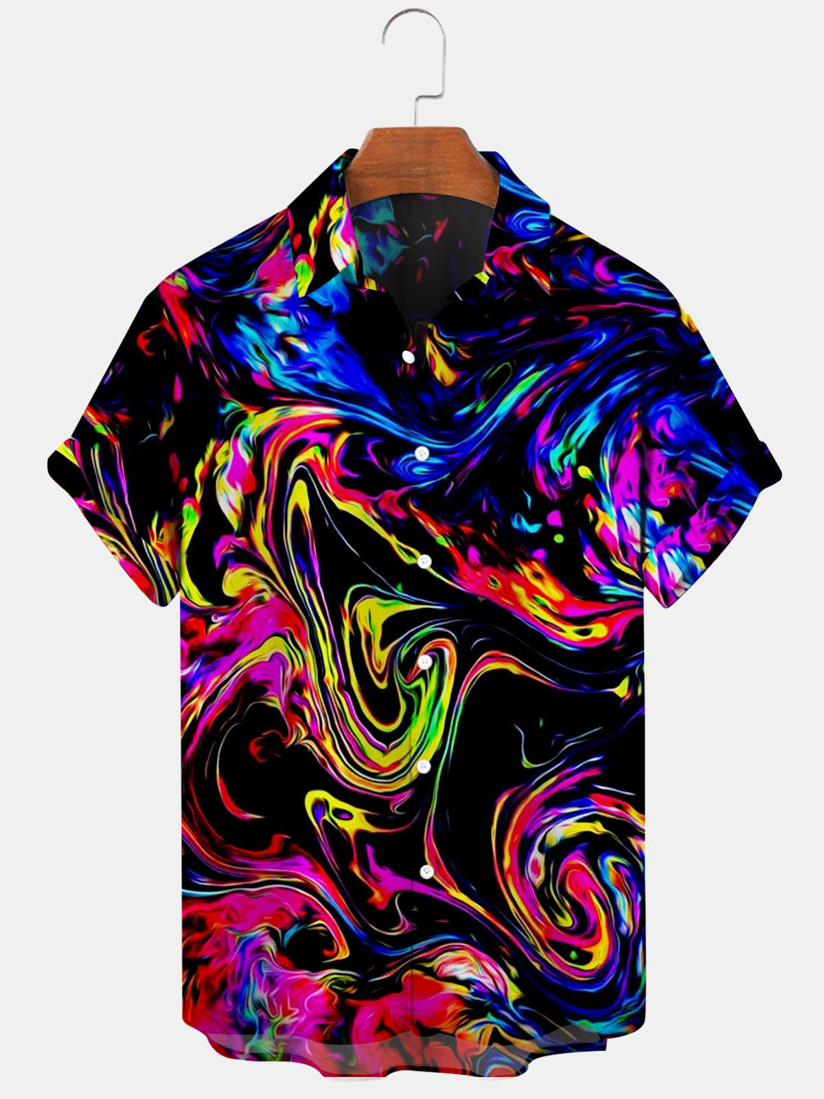 Abstract Casual Color Men's Shirts